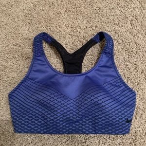 Blue nike sports bra